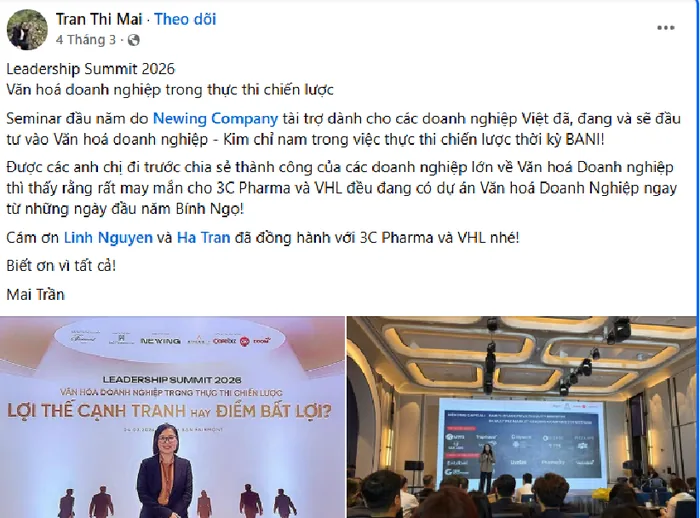 Facebook post about the summit and its speakers