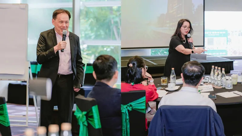 Professor Quy Huy presenting at Module 1 – Day 2 of CEO Bootcamp 2026 (left) and the Module 1 classroom (right)